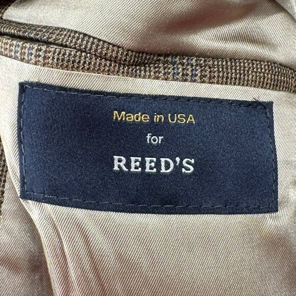 Hart Schaffner Marx Mens 44L Brown Plaid Blazer Jacket 2-Button Notch Lapel Unio - Picture 3 of 10